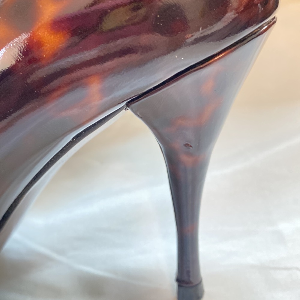 Stuart Weitzman Cheetah Square Peep Toe Heels 7 - image 8